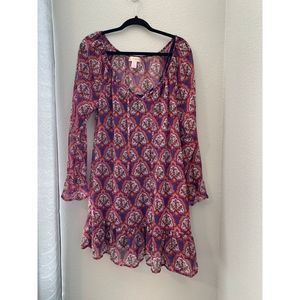 Band Of Gypsies Purple Multi Printed Dress